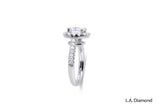 14K White Gold Round Cut Diamond With Halo Engagement Ring (5.86 g)